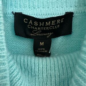 NWT Charter Club Luxury Cashmere Sweater Aqua Natural Fiber